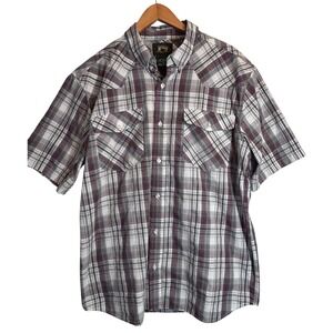 Men's Stillwater Supply Co. Short-Sleeved Plaid Button Down Shirt 2XL‎